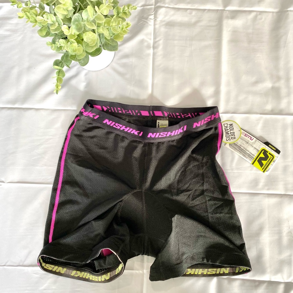 Nishiki (Dick's) | Women Black and Pink Padded Cycling Shorts | Size M NWT